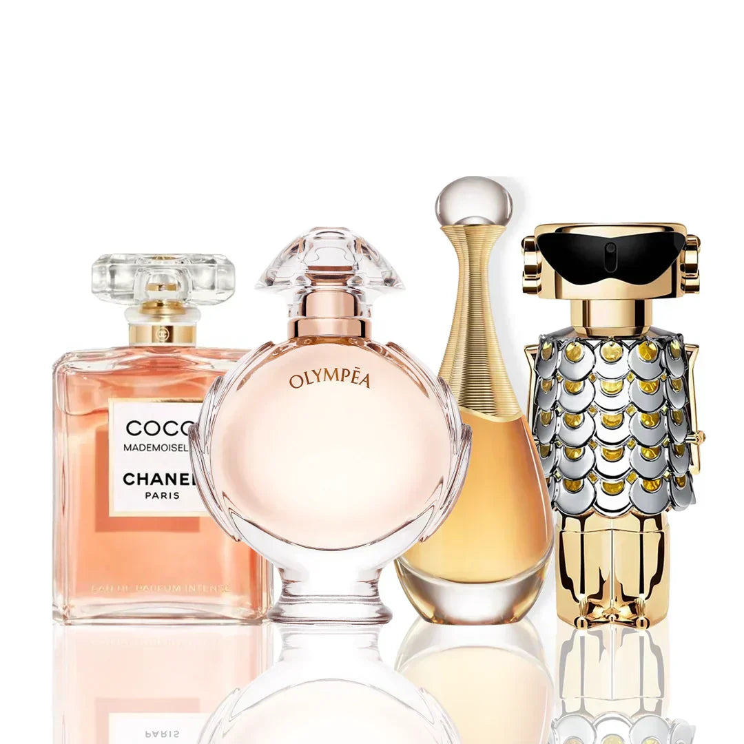 4 parfüm készlet – Coco Chanel + Olympea + J'Adore + Fame 100 ml