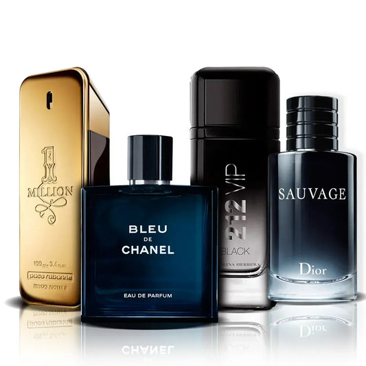 4 parfüm készlet | One Million, Bleu de Chanel, 212 VIP Black i Sauvage (100 ml)